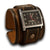 Brown Stressed Leather Cuff Watch with Brown Watch Face-Leather Cuff Watches-Rockstar Leatherworks™