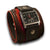 Black & Scarlet Layered Leather Cuff Watch with Snaps-Leather Cuff Watches-Rockstar Leatherworks™