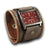 Silver & Red Leather Cuff Watch with Stitching and Snaps-Leather Cuff Watches-Rockstar Leatherworks™