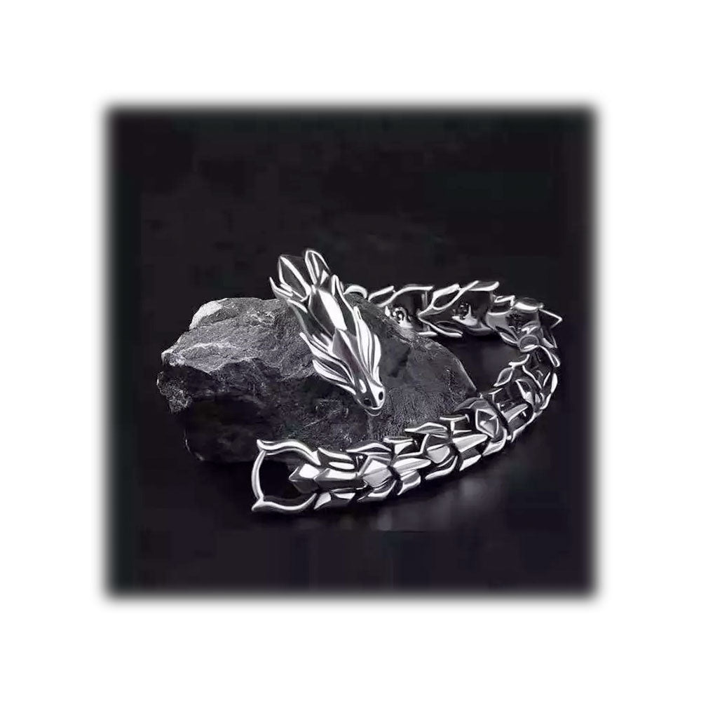 Amazon.com: Wellme Sterling Silver Dragon Bracelet - Handmade Vintage 925  Jewelry 7'' 7.5'' 8'' 8.5'' or 9'' (sterling silver, 4mm wide, 7 inches):  Clothing, Shoes & Jewelry