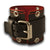 Rockstar Black & Red Leather Cuff Watch with Stainless Eyelets-Leather Cuff Watches-Rockstar Leatherworks™