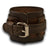 Brown Stressed Layered Leather Cuff Watch with Rust Stitching-Leather Cuff Watches-Rockstar Leatherworks™