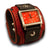 Black & Red Layered Leather Cuff Watch with Snaps-Leather Cuff Watches-Rockstar Leatherworks™