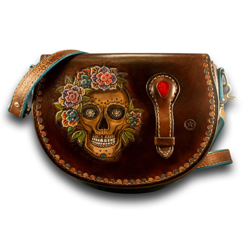 Skull Purses Skull Tarot Leather Bag Handbag V34 On Sale - Vascara