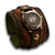 Brown Stressed Layered Leather Cuff Watch with Rust Stitching-Leather Cuff Watches-Rockstar Leatherworks™